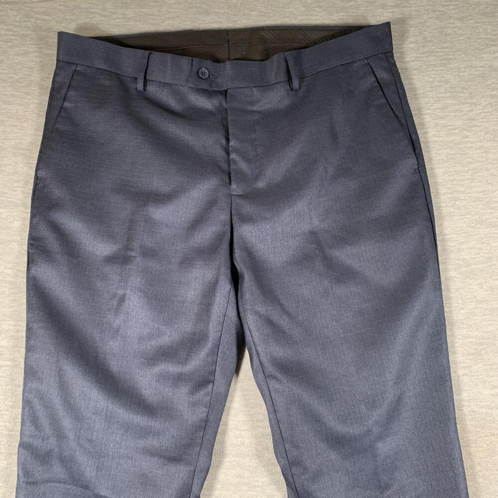 Scotch & Soda Pants Mens 36x32 Blue Regular Fit Poly Rayon Dress Trousers - Picture 4 of 11